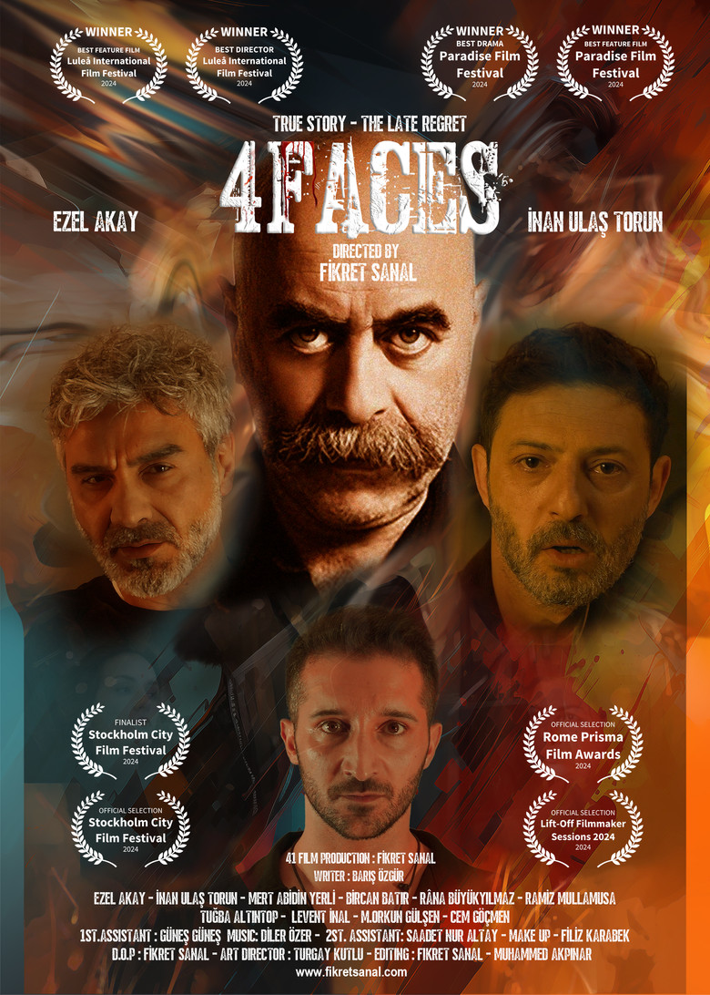 4 FACES poster background
