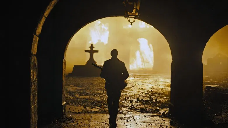 Two soldiers navigating the labyrinth of the trenches