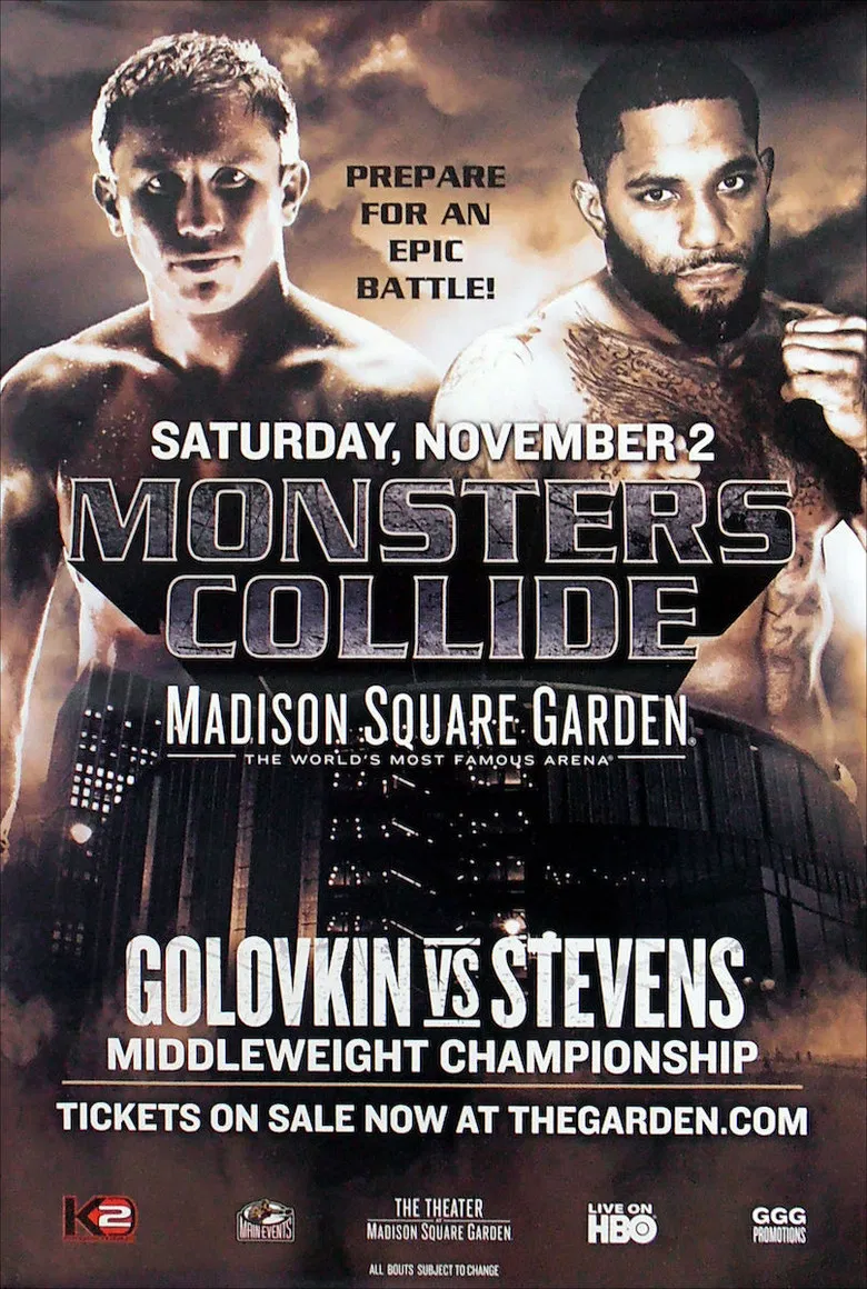 Gennady Golovkin vs. Curtis Stevens poster background