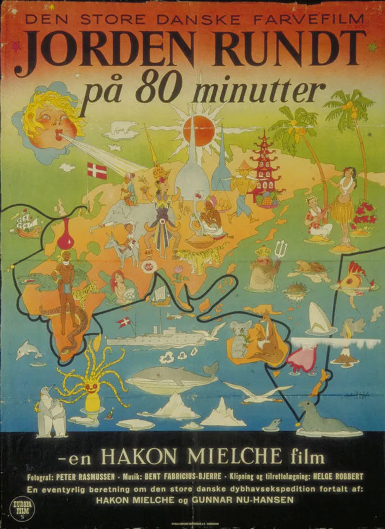 Jorden rundt på 80 minutter poster background
