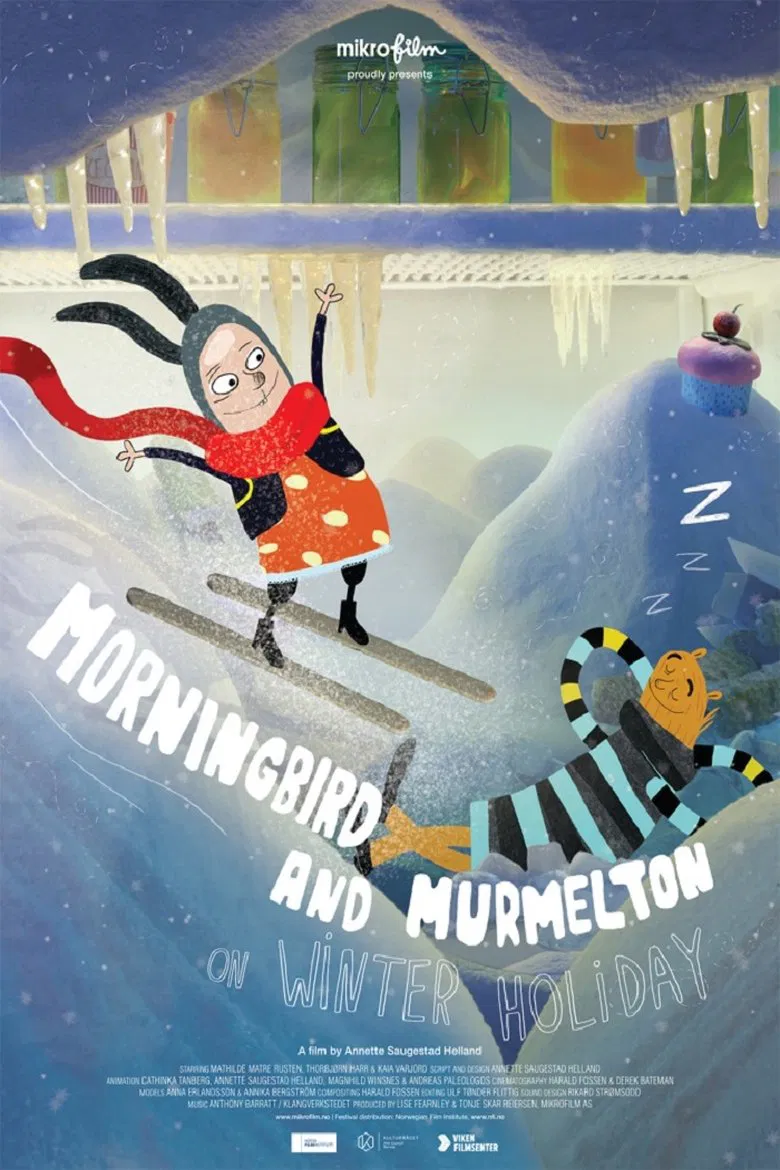 Morningbird and Murmelton on Winter Holiday poster background