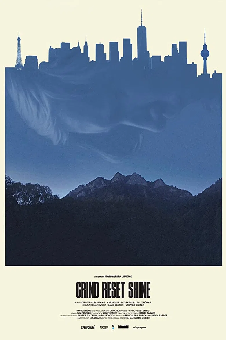 Grind Reset Shine poster background