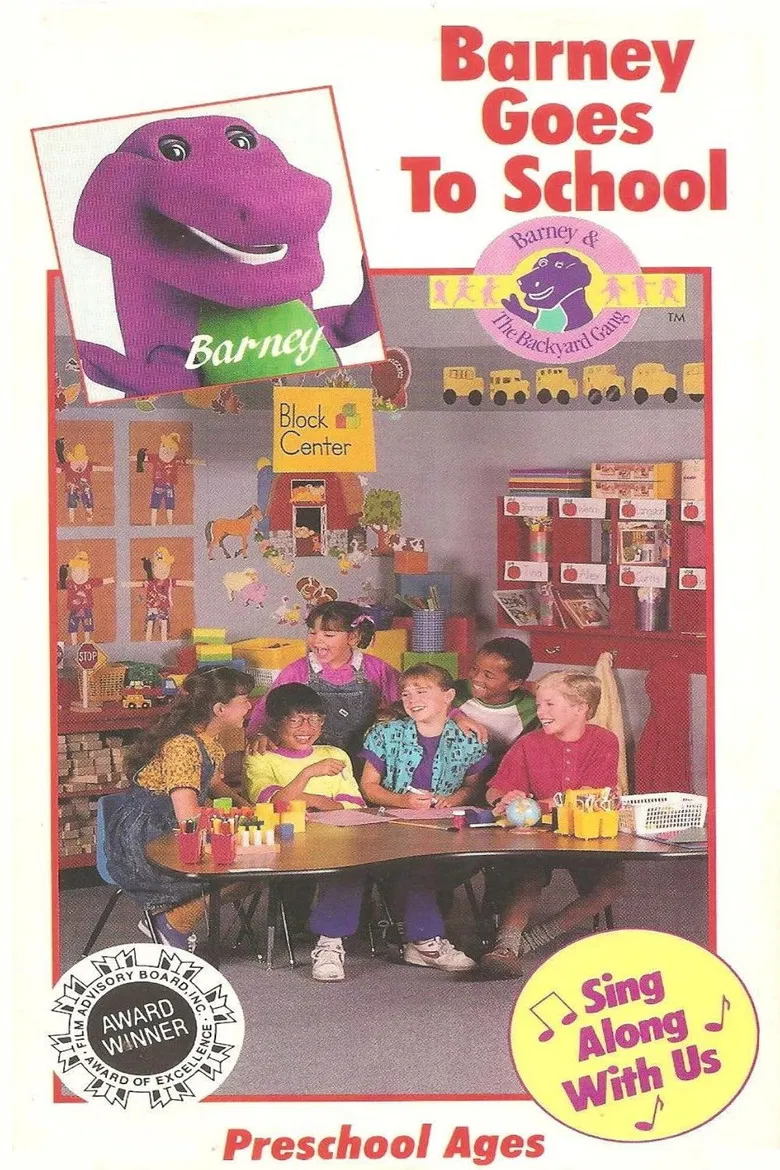 Barney Goes to School poster background