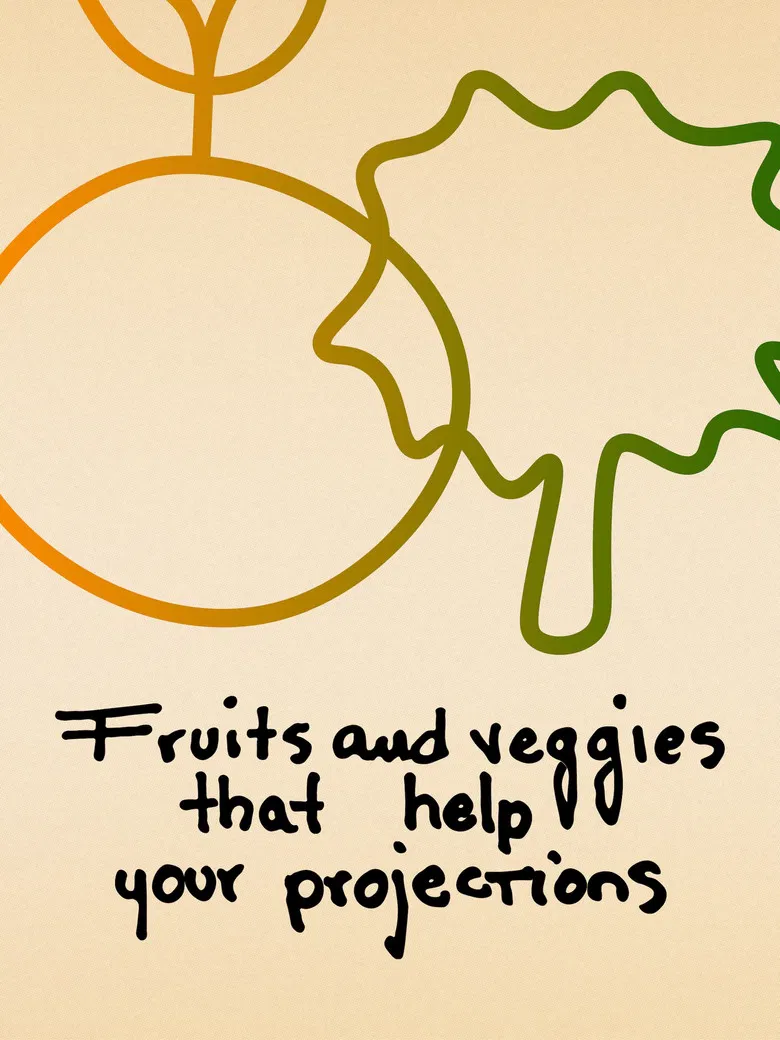Fruits and Veggies That Help Your Projections poster background