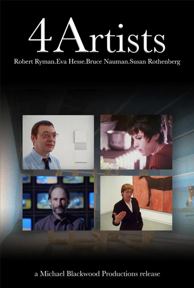 4 Artists: Robert Ryman, Eva Hesse, Bruce Nauman, Susan Rothenberg poster background