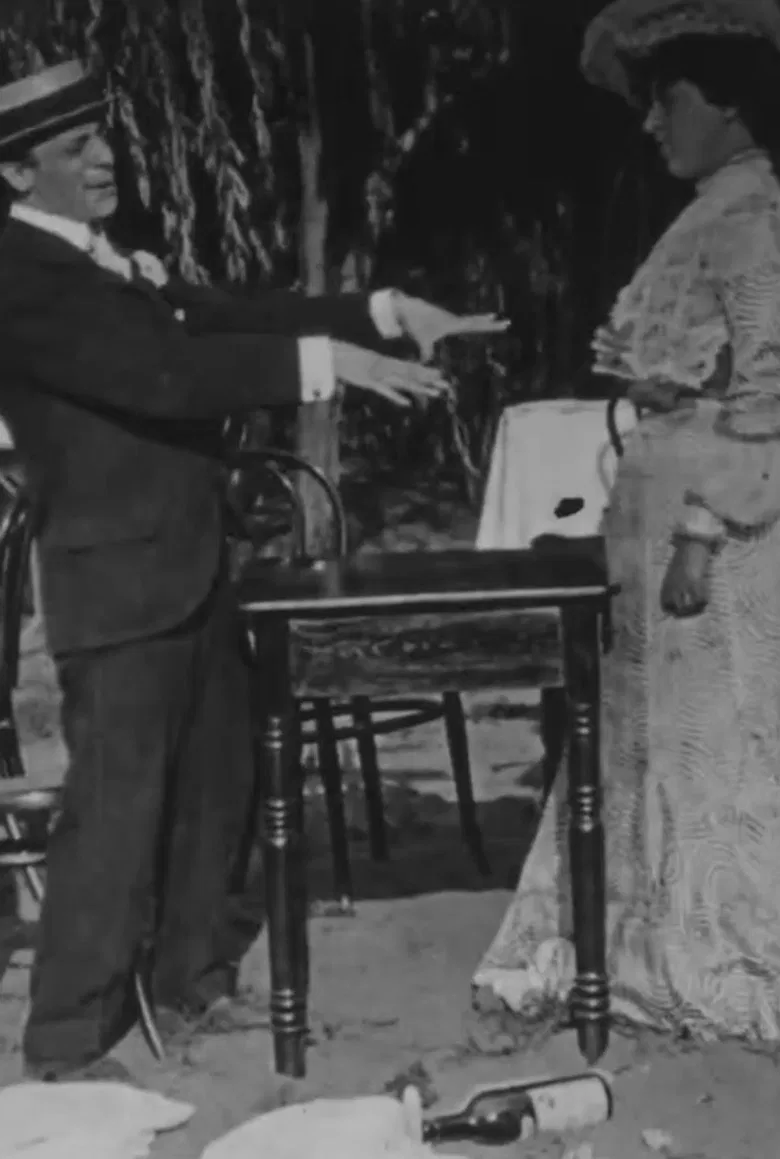 Fregoli e signora al ristorante poster background