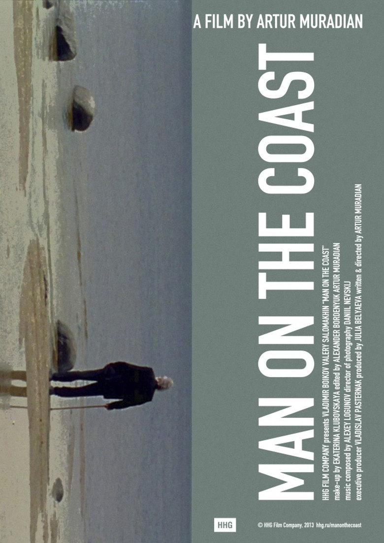 Man on the coast poster background
