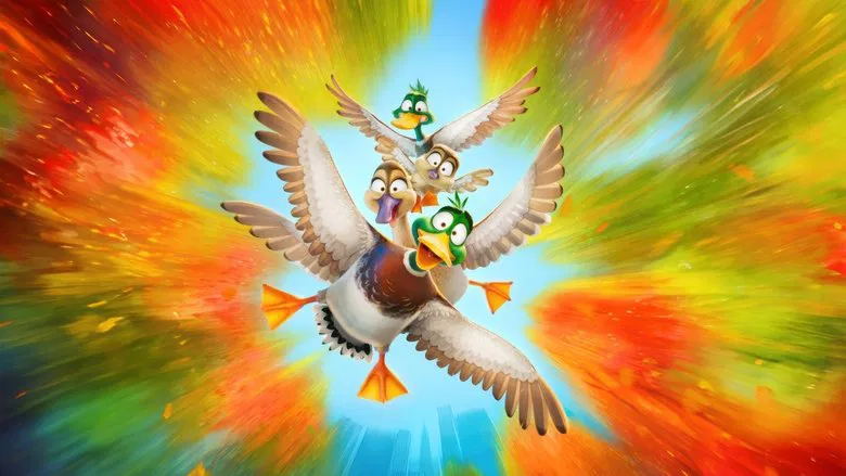 The Mallard family soaring through the clouds