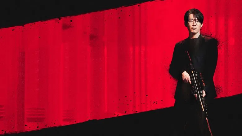 A tense confrontation in a neon-lit environment