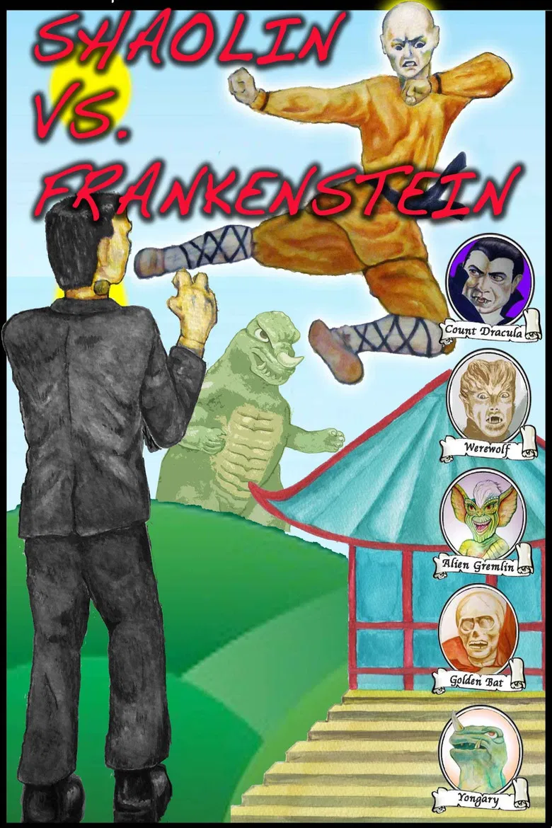 Shaolin vs Frankenstein poster background