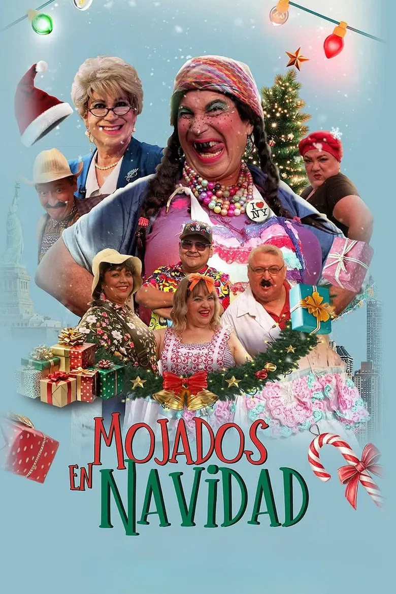 Mojados en Navidad poster background