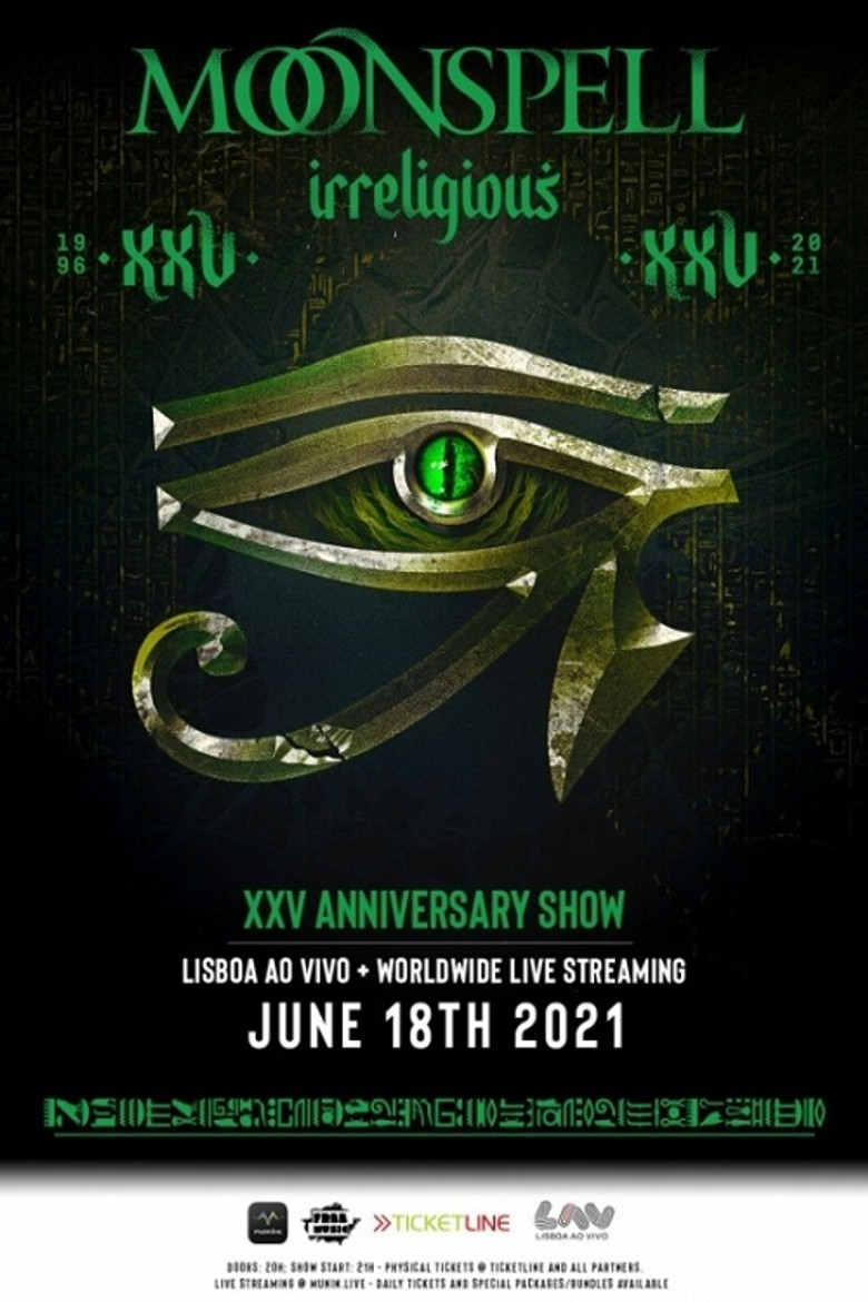 Moonspell: Irreligious XXV Anniversary Show poster background