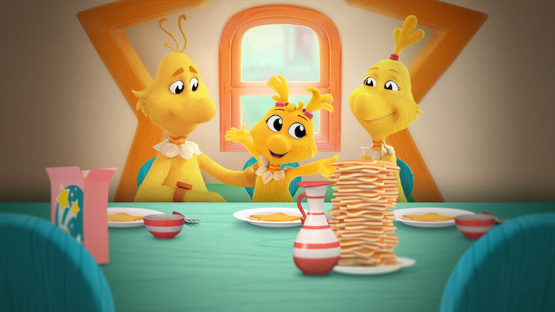 The vibrant beach setting of the Sneetches