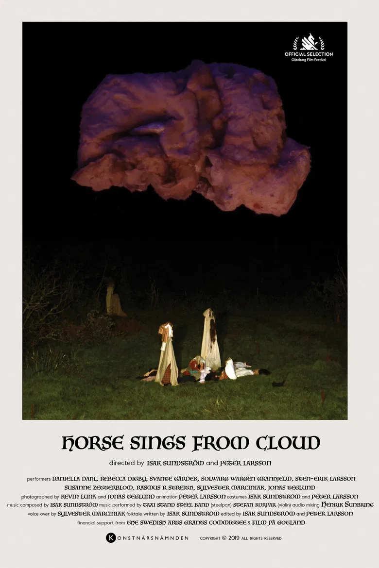 Horse Sings from Cloud poster background