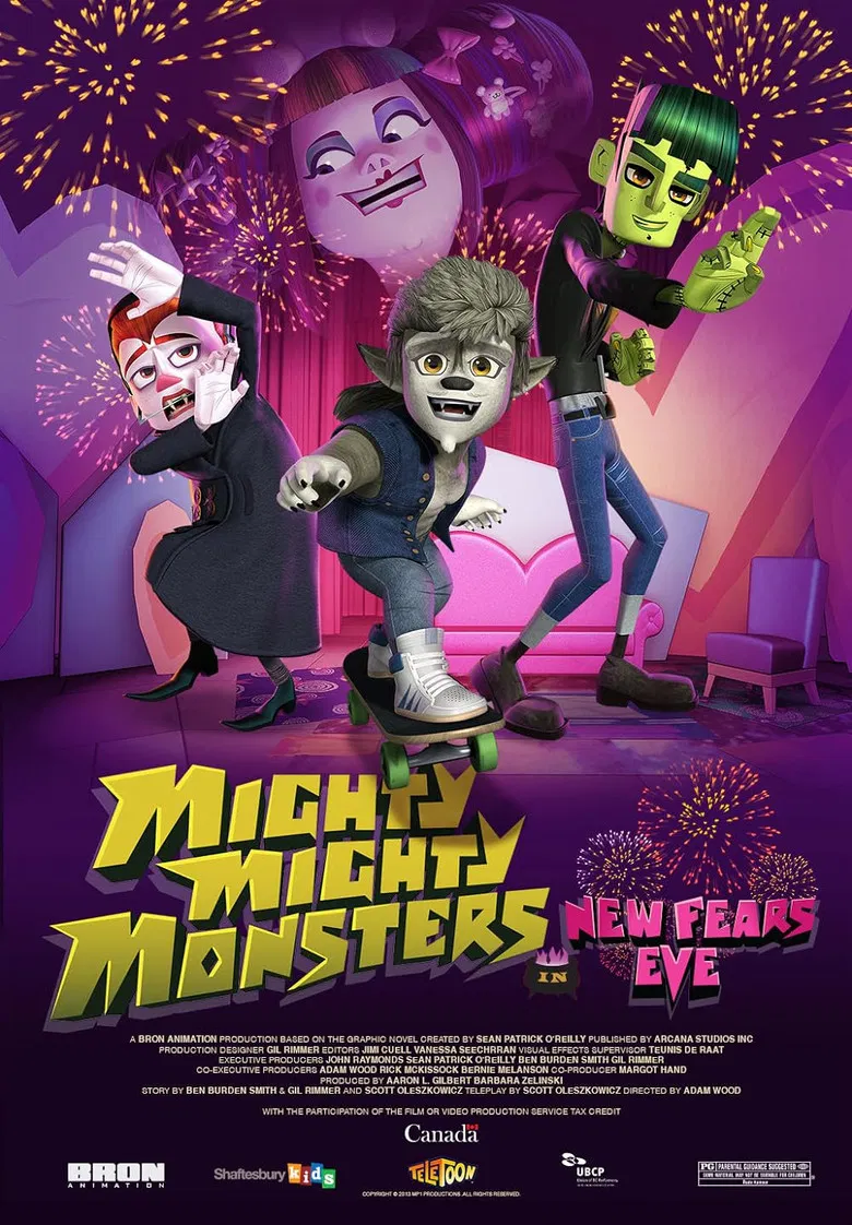 Mighty Mighty Monsters in New Fears Eve poster background
