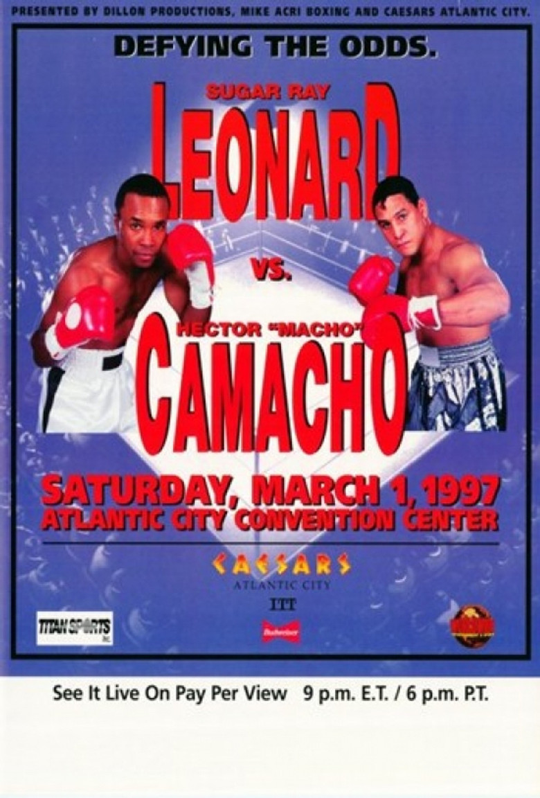 Sugar Ray Leonard vs Hector Camacho poster background