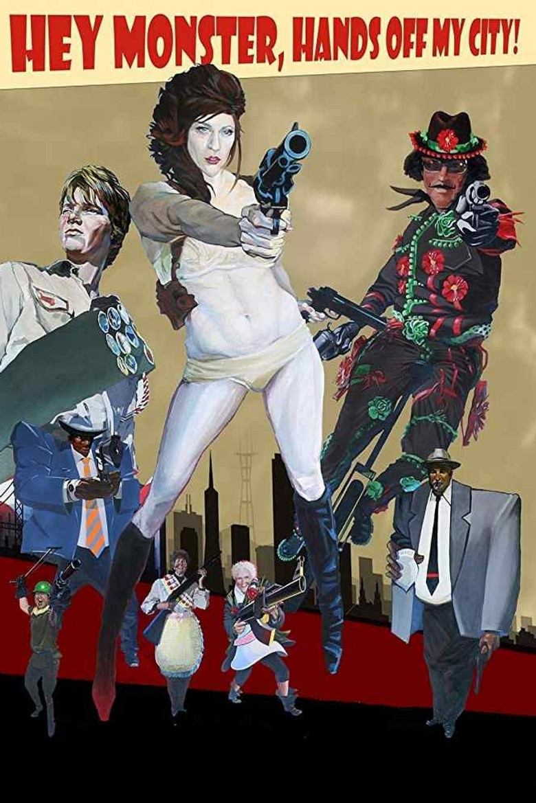 Hey Monster, Hands Off My City poster background