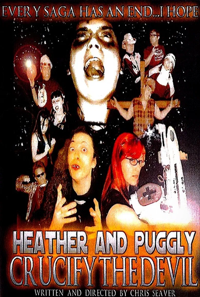 Heather and Puggly Crucify the Devil poster background