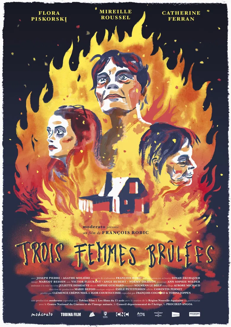 Trois femmes brûlées poster background