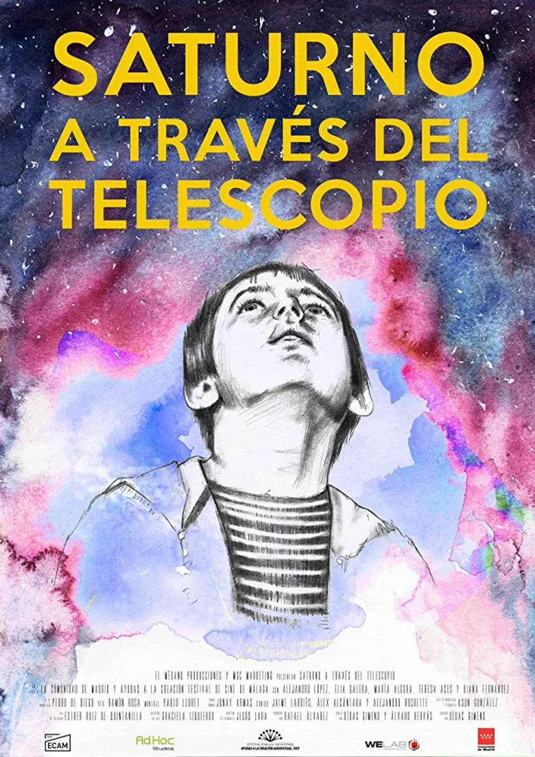 Saturno a través del telescopio poster background