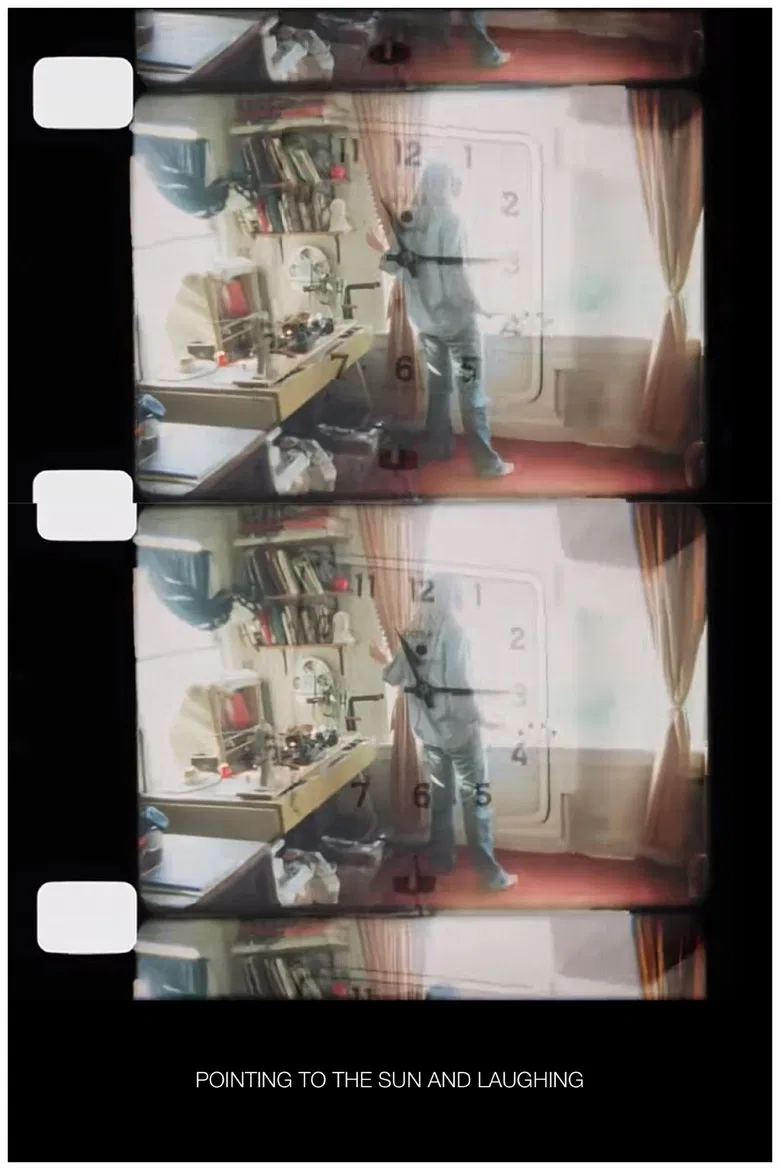 Pointing to the Sun and Laughing (On a Stack of Poems) poster background