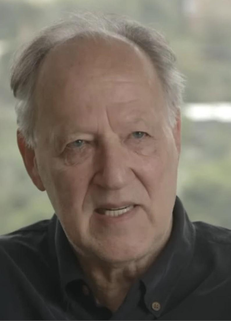 Werner Herzog and Errol Morris on 'The Act of Killing' poster background