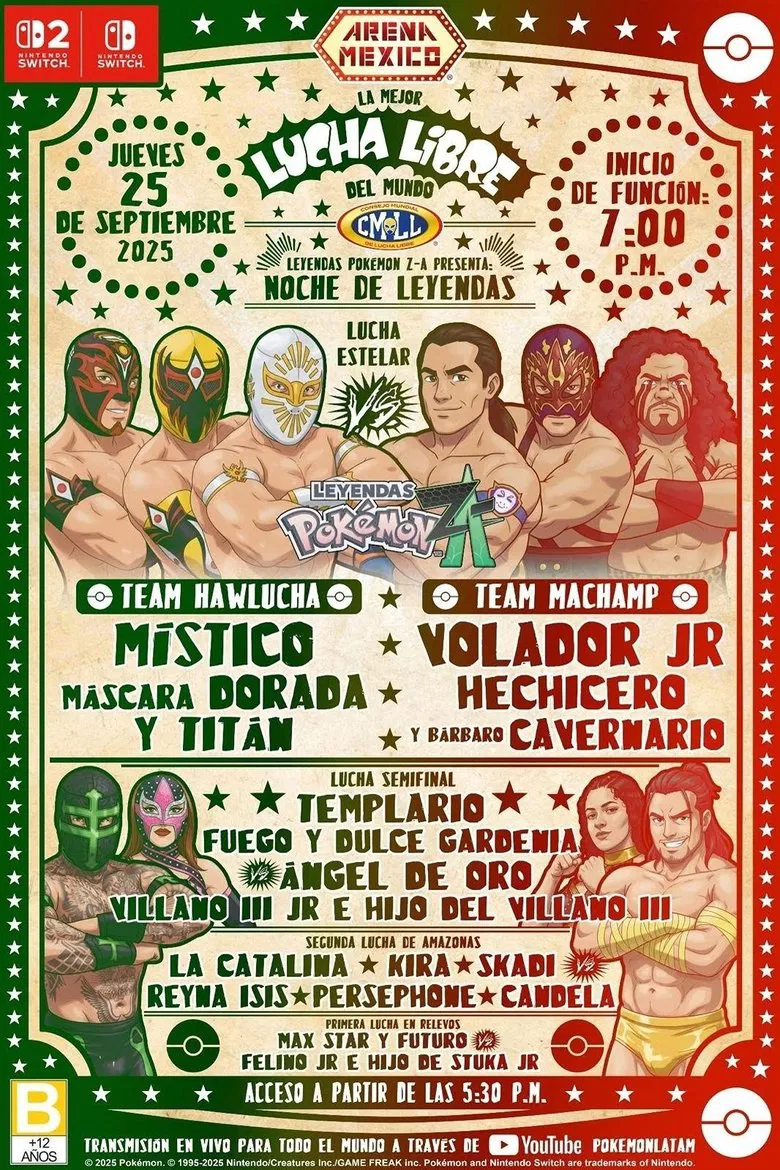 CMLL x Pokémon Legends: Z-A poster background