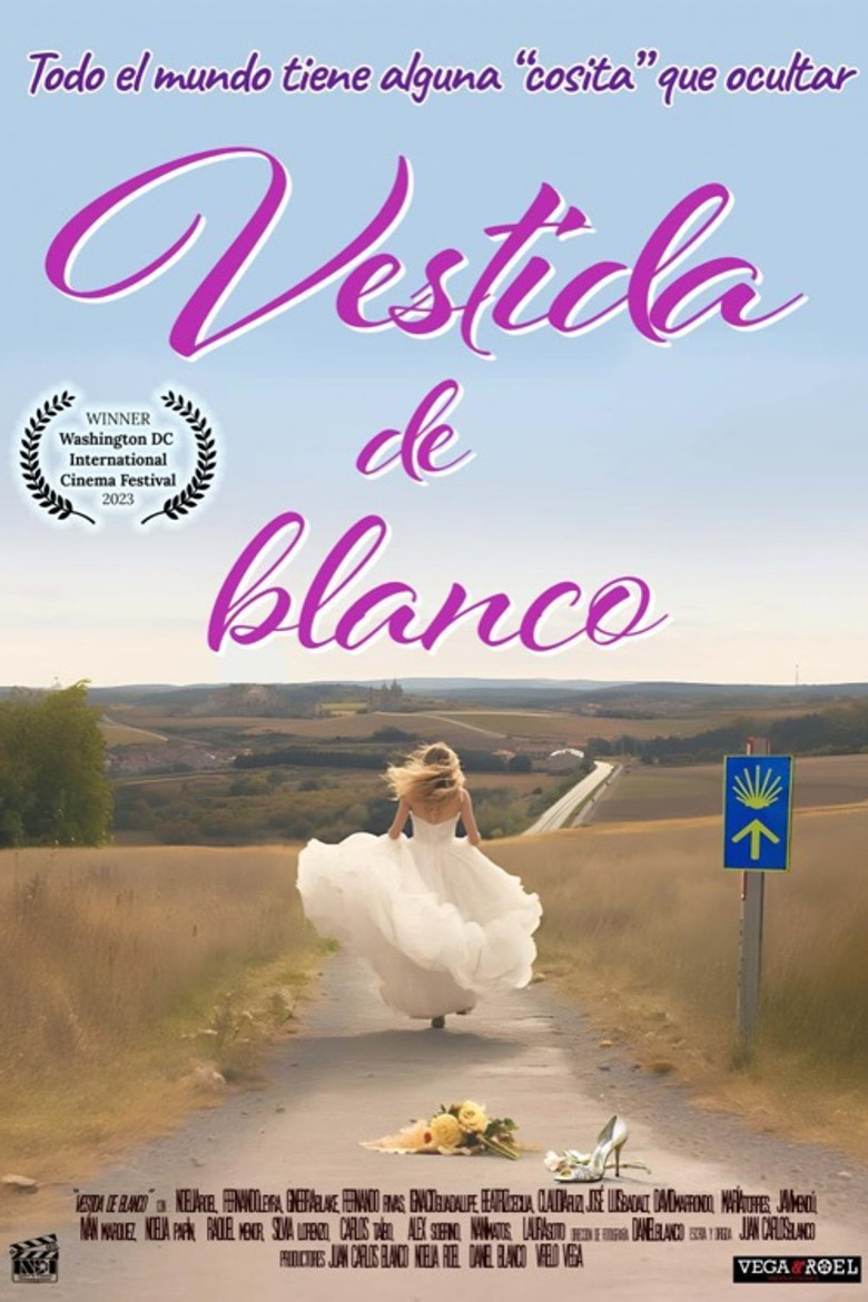 Vestida de blanco poster background