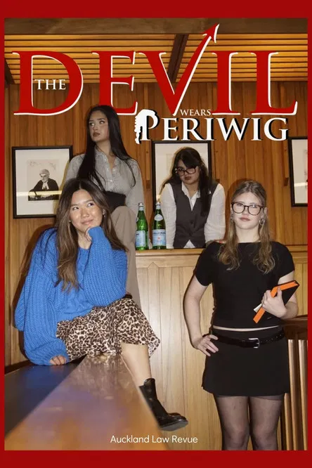 Auckland Law Revue - The Devil Wears Perwig poster background