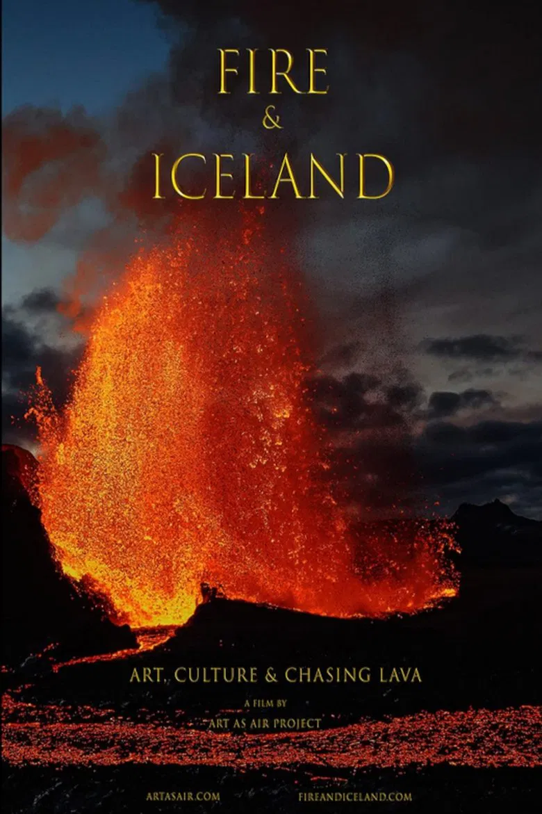 Fire and Iceland poster background