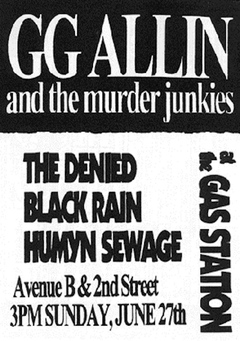 GG Allin: Live at the Gas Station poster background