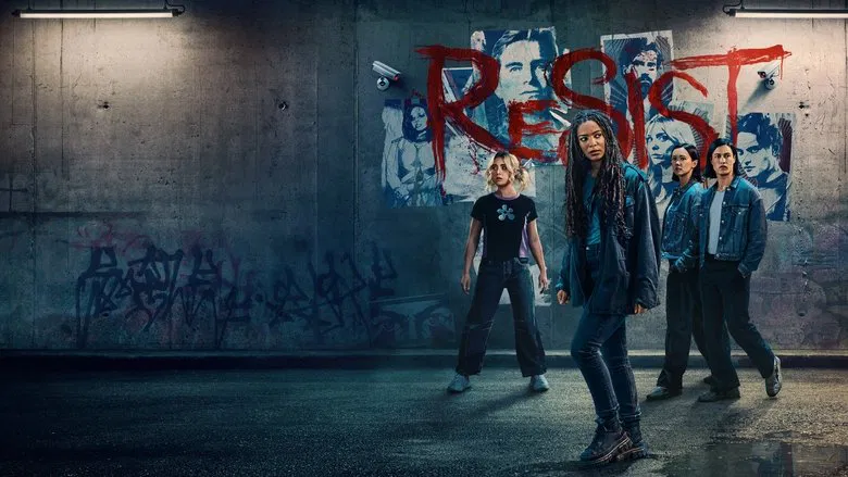 Students at Godolkin University facing a statue of Homelander