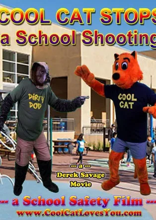 Cool Cat Stops a School Shooting poster background