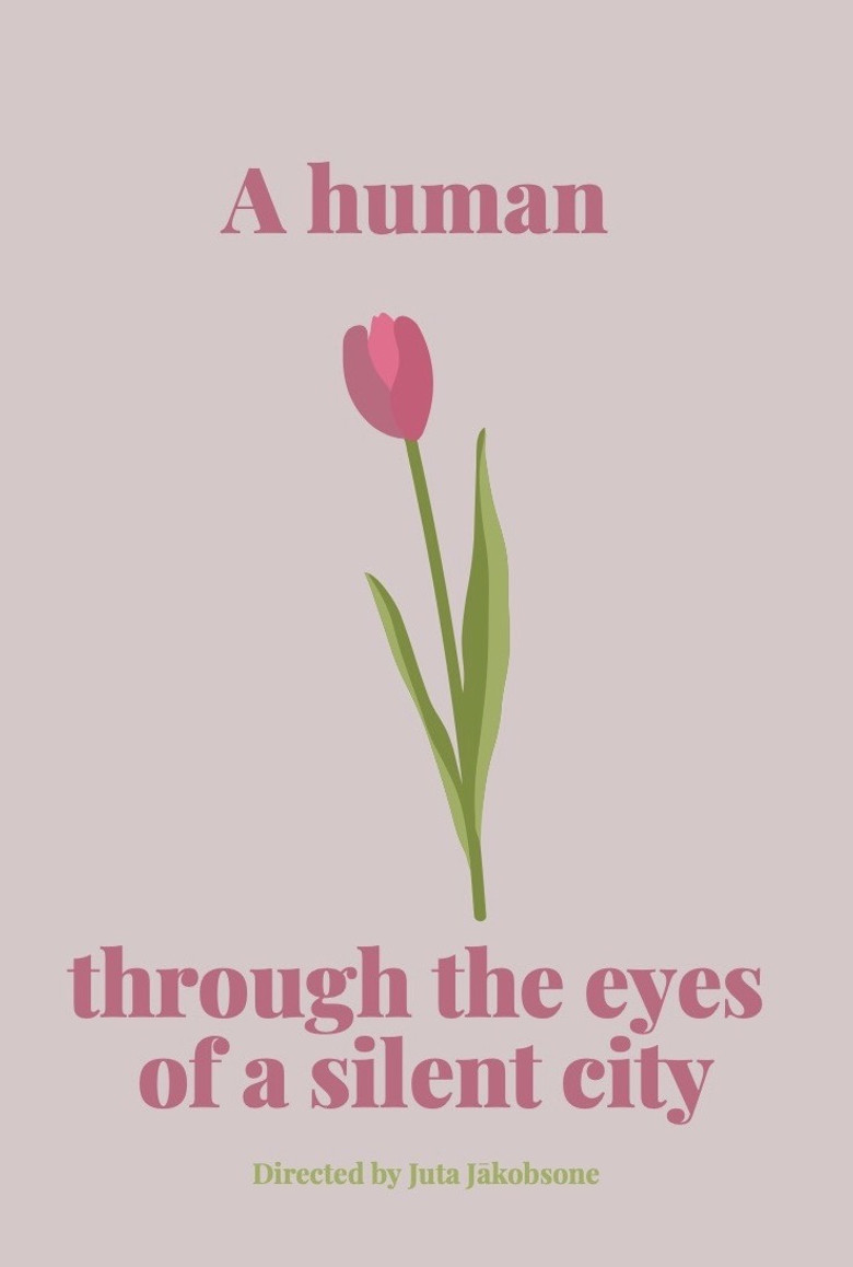 A human through the eyes of a silent city poster background