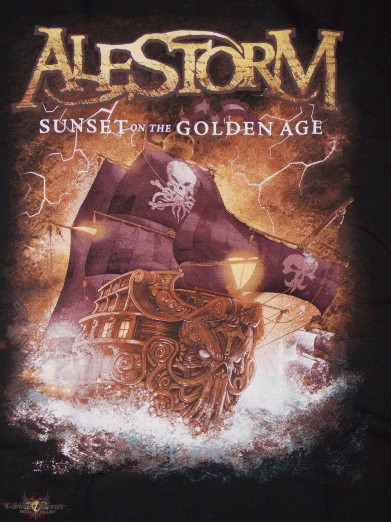 Alestorm - The making of Sunset On The Golden Age poster background