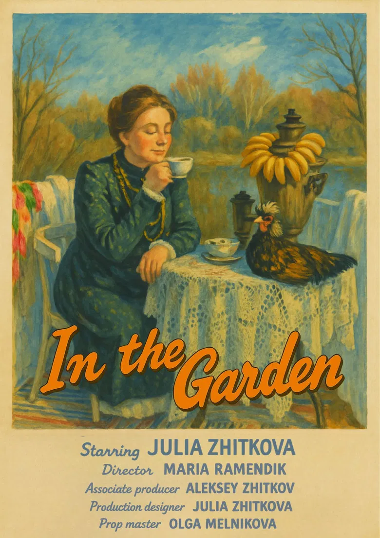 In the garden poster background
