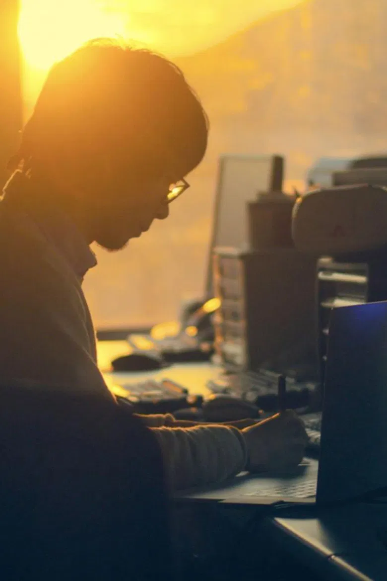 VR Workplace poster background