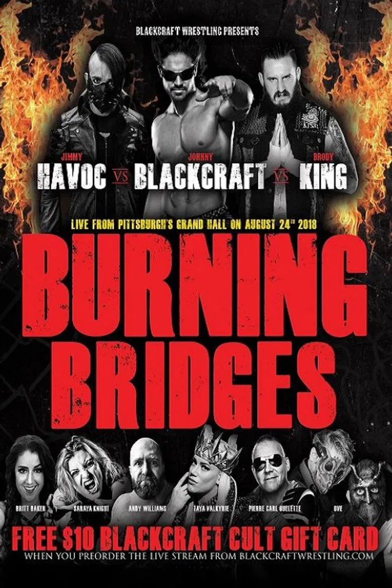 Blackcraft Wrestling: Burning Bridges poster background