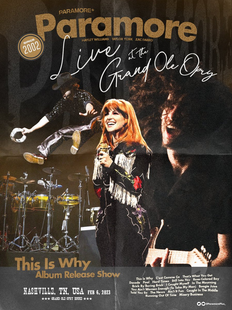 Paramore: Live at the Grand Ole Opry poster background