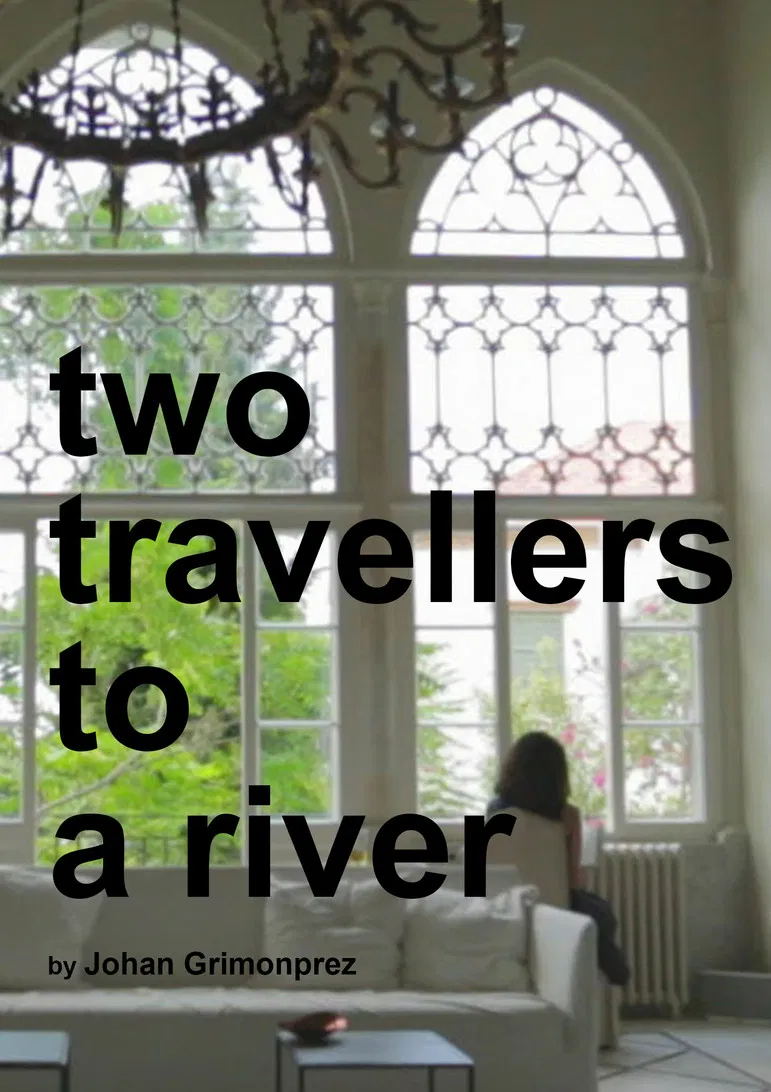 Two Travellers to a River poster background