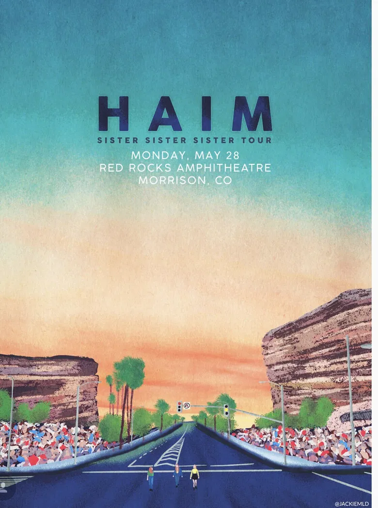 HAIM: Red Rocks Amphitheatre poster background