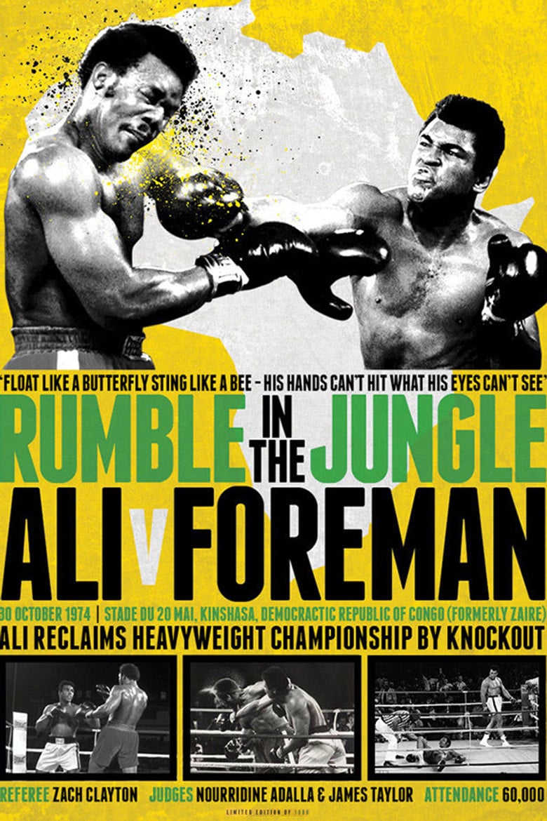 The Rumble in the Jungle: George Foreman vs. Muhammad Ali poster background