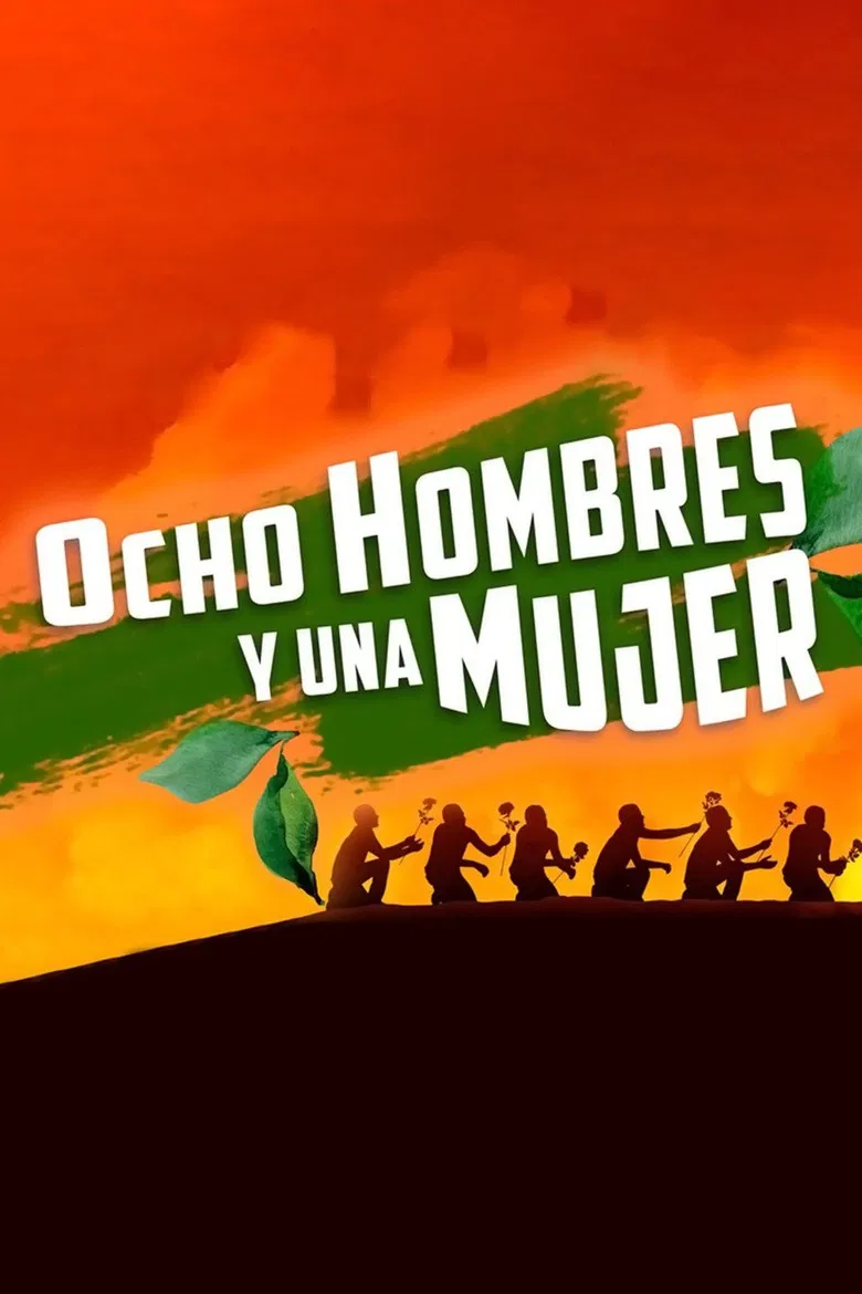 Ocho hombres y una mujer poster background