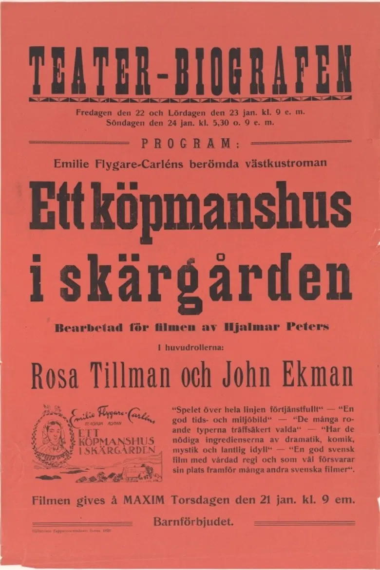 Ett köpmanshus i skärgården poster background
