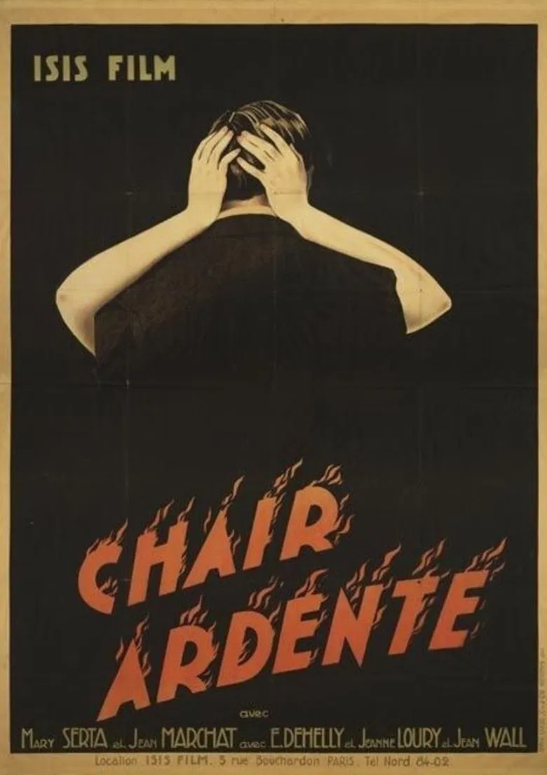Burning chair poster background