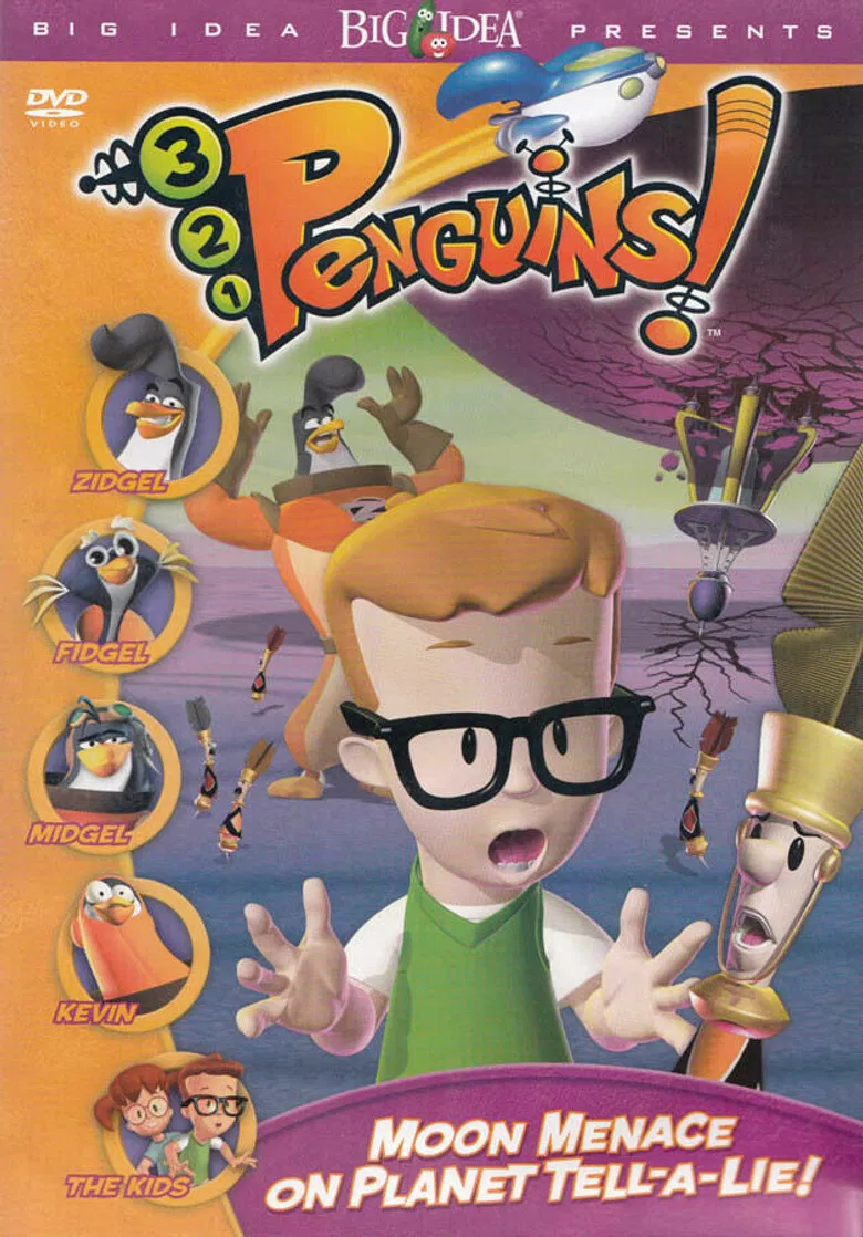 3-2-1 Penguins!: Moon Menace on Planet Tell-A-Lie poster background
