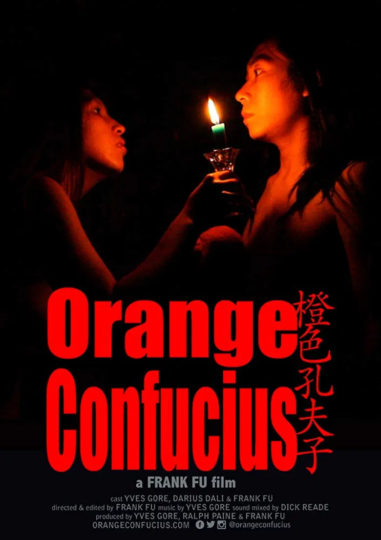 Orange Confucius poster background