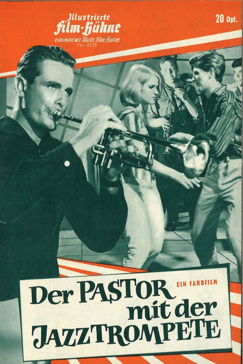 Der Pastor mit der Jazztrompete poster background